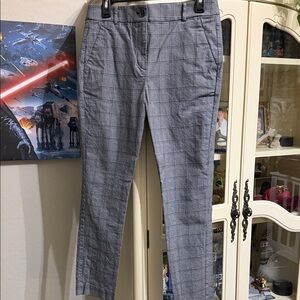 LOFT Gray Plaid Skinny / Curvy Pants